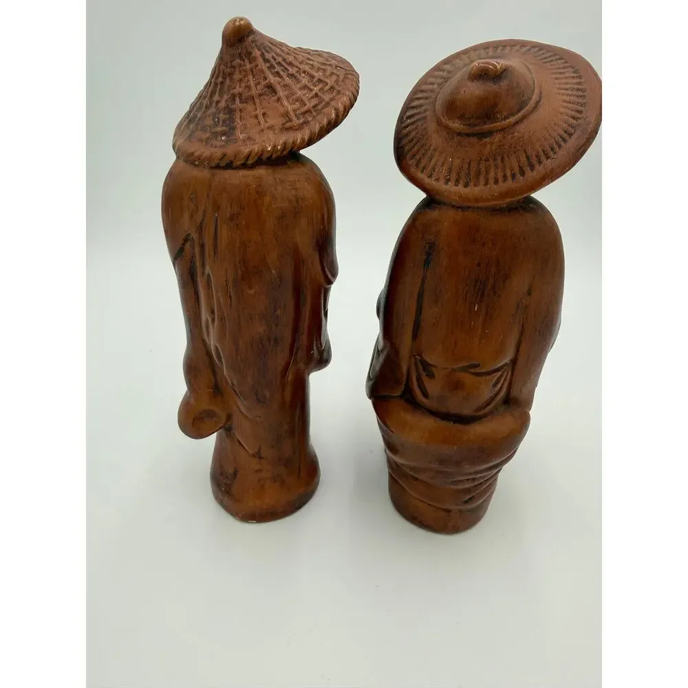 1970's Chinese Mud Med Statues PAIR